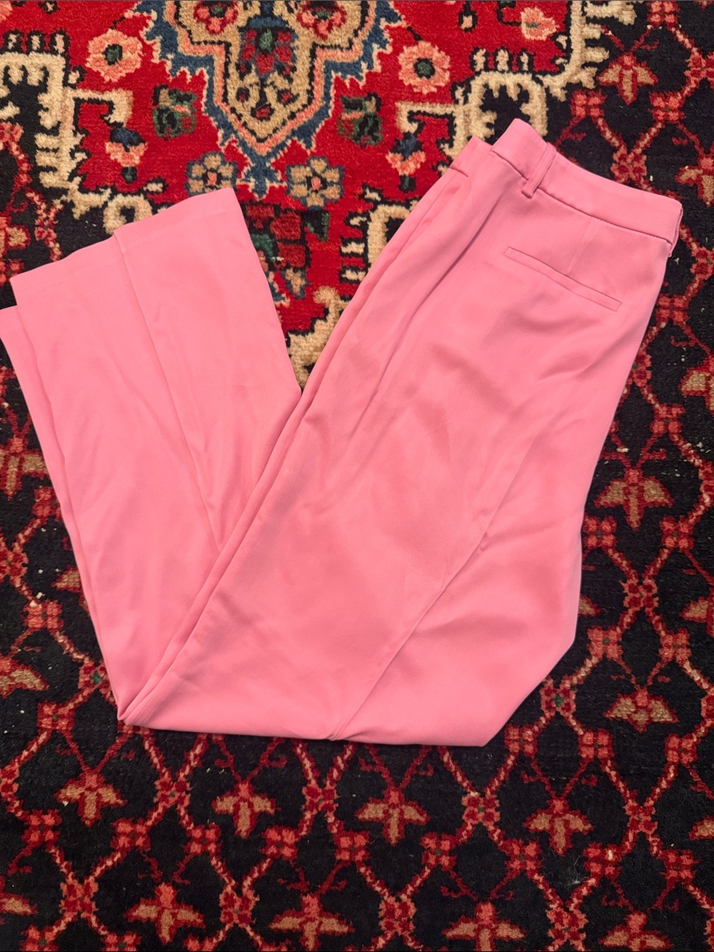 J. Crew Pink Straight-Leg Trousers